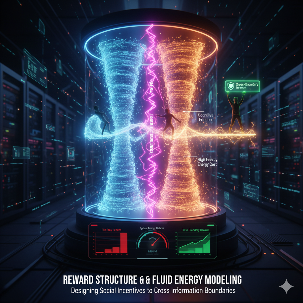 Reward Structure and Fluid Energy Modeling: Designing Social Incentives to Cross Information Boundaries